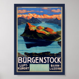 Bürgenstock Zwitserland Vintage Reisposter Poster
