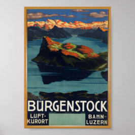 Bürgenstock Zwitserland Vintage Travel Poster