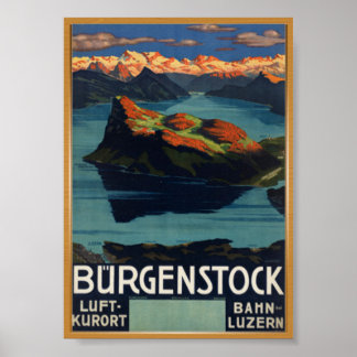 Bürgenstock Zwitserland Vintage Travel Poster