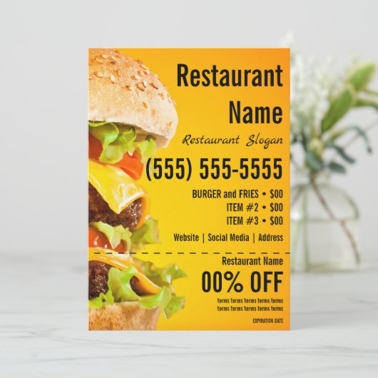 Burger 5x7 brochure kaart (Staand voorkant)