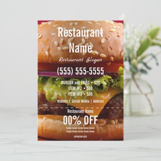 Burger 5x7 brochure kaart (Staand voorkant)