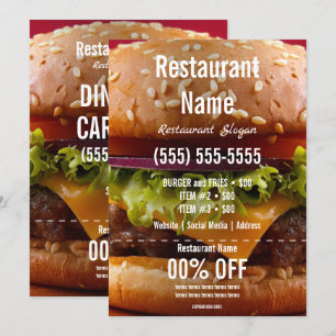 Burger 5x7 brochure kaart