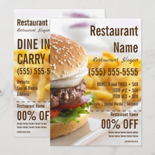 Burger 5x7 Flyer Kaart