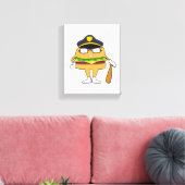Burger als politieagent met pet van politie canvas afdruk (Insitu (Woonkamer))