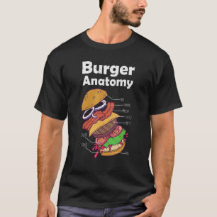 Burger Anatomie Cheeseburger Foodies Voedsel T-shirt