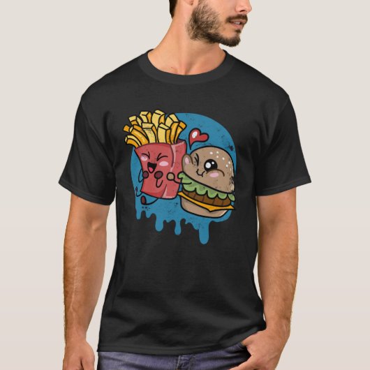 Burger And Fries Bestfriends Perfect Combo Grilled T-shirt (Voorkant)