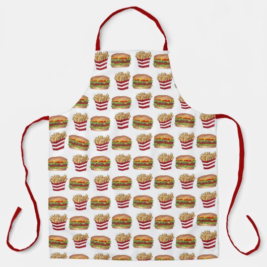 Burger and Fries Fast Food Cheeseburger French Fry Schort (Voorkant)