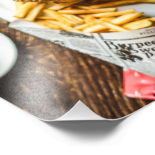 Burger and fries foto afdruk (Hoek)