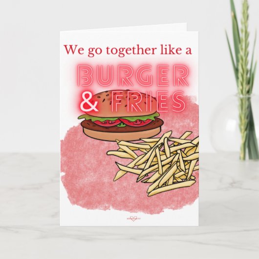Burger and Fries Valentine's Day Card Kaart (Voorkant)