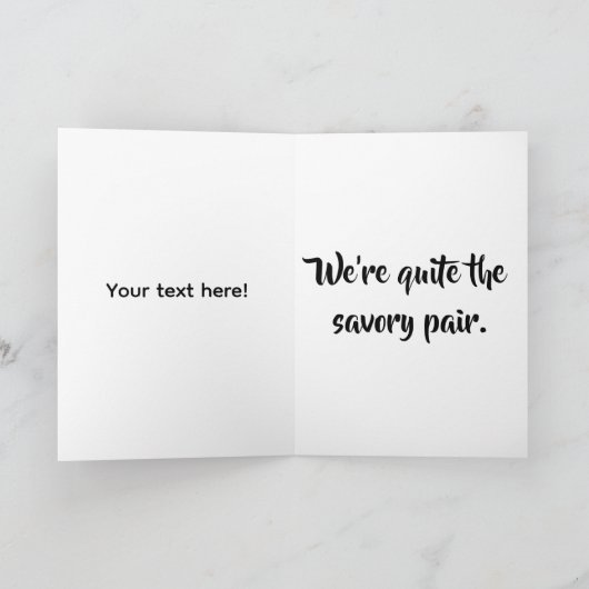 Burger and Fries Valentine's Day Card Kaart (Binnen)