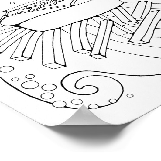 Burger Art Kleurplaat Art Poster (Hoek)