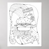 Burger Art Kleurplaat Art Poster (Voorkant)