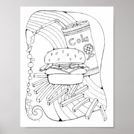 Burger Art Kleurplaat Art Poster