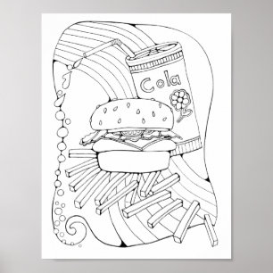 Burger Art Kleurplaat Art Poster