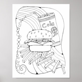 Burger Art Kleurplaat Art Poster