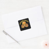 Burger Art voor mannen Hamburger Cheeseburger Vierkante Sticker (Envelop)