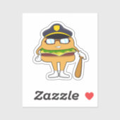 Burger as Police officer with Police hat Sticker (Vel)