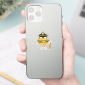 Burger as Police officer with Police hat Sticker (Telefoon)