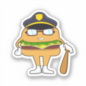 Burger as Police officer with Police hat Sticker (Voorkant)