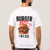 🍔 Burger Baas Fast Food Restaurant Manager 👑 T-shirt (Achterkant)