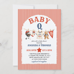 Burger Baby-Q Beer Baby Shower Kaart