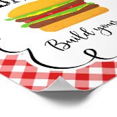 Burger Bar Red Gingham I Do BBQ Poster (Hoek)