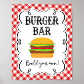 Burger Bar Red Gingham I Do BBQ Poster (Voorkant)