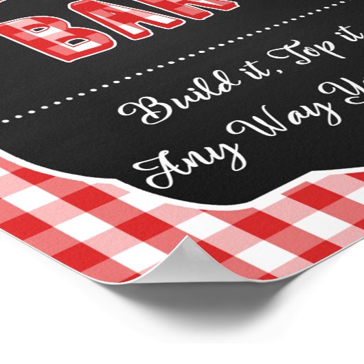 Burger Bar Sign - Red Baby Q Poster (Hoek)