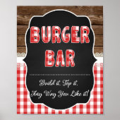 Burger Bar Sign - Red Baby Q Poster (Voorkant)
