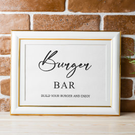 Burger Bar Trouwteken Poster