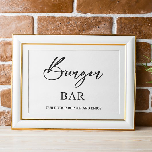 Burger Bar Trouwteken Poster