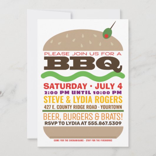 Burger Barbeque | Zomer BBQ Kaart (Voorkant)