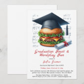 Burger Bash Graduation Celebration Invitation Kaart (Voorkant / Achterkant)