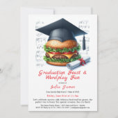 Burger Bash Graduation Celebration Invitation Kaart (Voorkant)