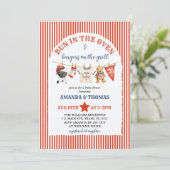 Burger BBQ Beer Baby Shower Kaart (Staand voorkant)