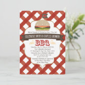 Burger BBQ Couples Wedding Shower-uitnodigingen Kaart (Staand voorkant)