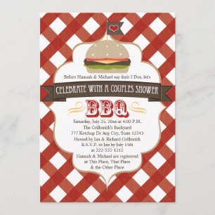 Burger BBQ Couples Wedding Shower-uitnodigingen Kaart