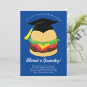 Burger BBQ Graduation Party Invitation Kaart (Staand voorkant)