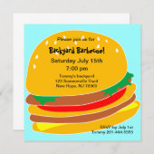 Burger BBQ Party Invitation Kaart (Voorkant / Achterkant)
