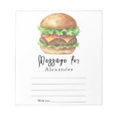 Burger BBQ Time Capsule Bericht Notitieblok (Voorkant)