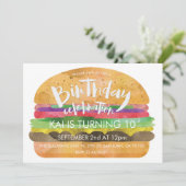 Burger Birthday Celebration Party Kaart (Staand voorkant)