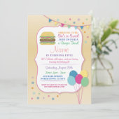 Burger Birthday Party Any Age Birthday Invite Kaart (Staand voorkant)