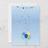 Burger Birthday Party Blue Balloon uitnodiging (Achterkant)