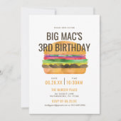 Burger Birthday Party Kaart (Voorkant)