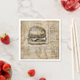 Burger -blauwdruk servet