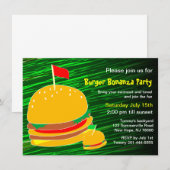 Burger Bonanza Party Invitation Kaart (Voorkant / Achterkant)