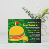 Burger Bonanza Party Invitation Kaart (Staand voorkant)