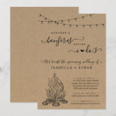 Burger & Bonfire Voordat ik doe paar Vrijgezellenf Kaart (Voorkant / Achterkant)