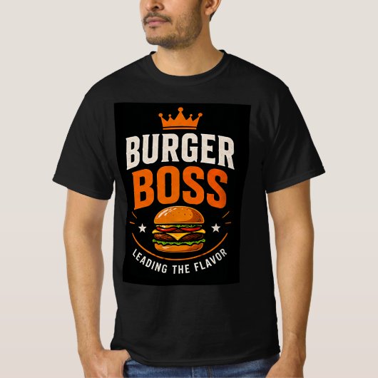 🍔 Burger Boss Grill Restaurant Teamleider 👑 T-shirt (Voorkant)