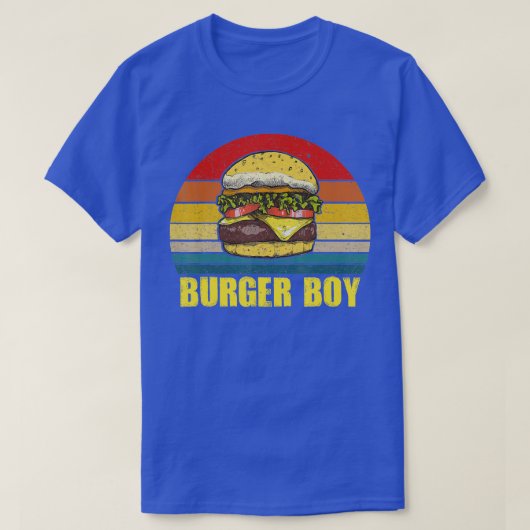 Burger Boy Cheeseburger Hamburger Lover Retro Vin T-shirt (Design voorkant)
